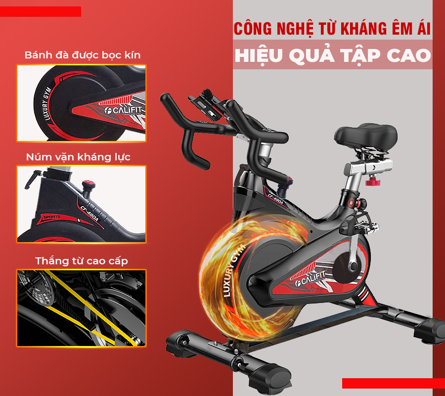 Xe đạp tập thể dục Califit Luxury CF-490A (màu Đỏ)